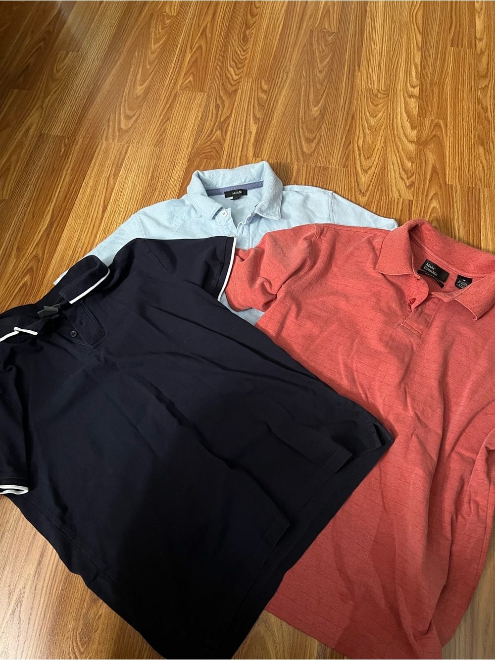 H&M Men's Polo Shirts in Navy, Light Blue & Coral